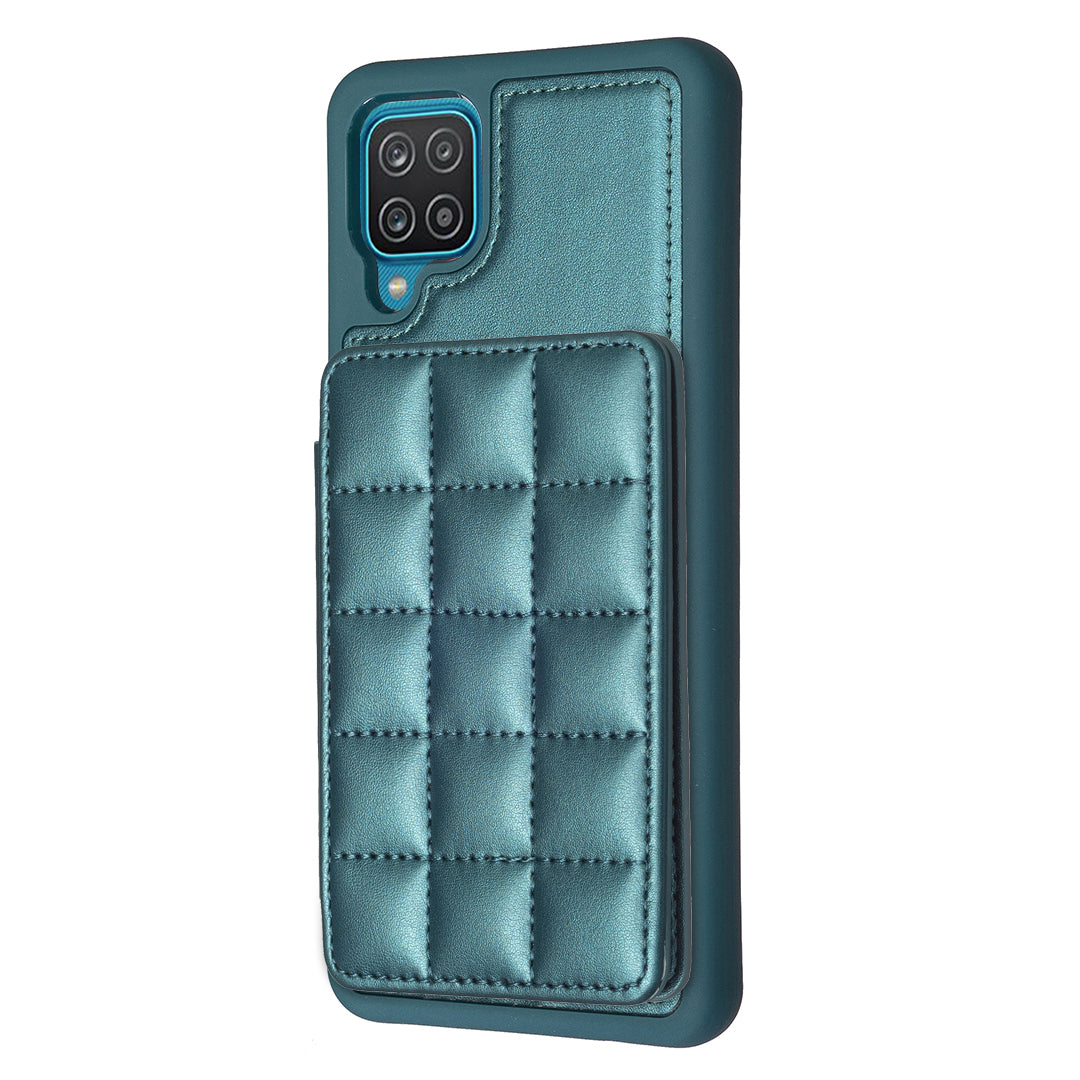 Style-BF24 Leather Coated TPU Case for Samsung Galaxy A12 Kickstand Card Holder Phone Cover Style-BF24 Leather Coated TPU Case for Samsung Galaxy A12 Kickstand Card Holder Phone Cover
